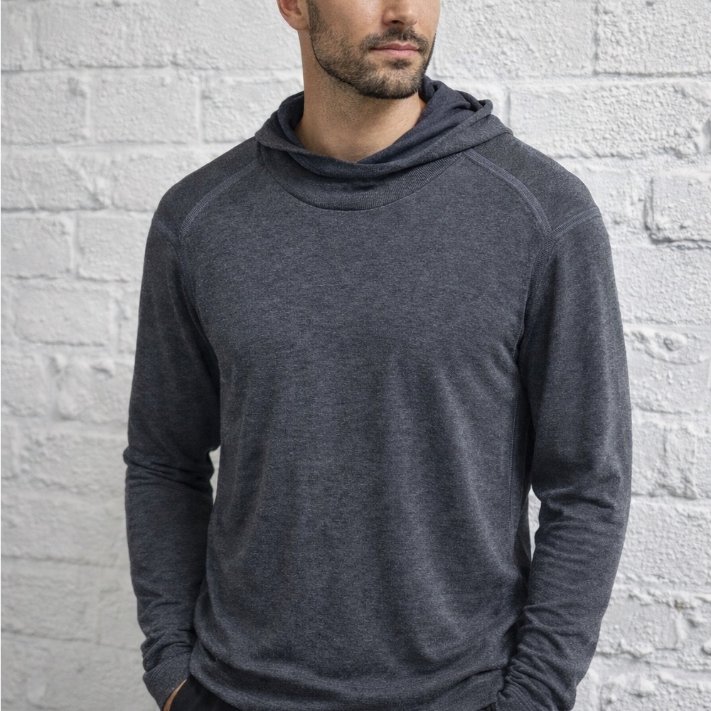 lululemon men’s lightweight hoodie long sleeve charcoal gray S